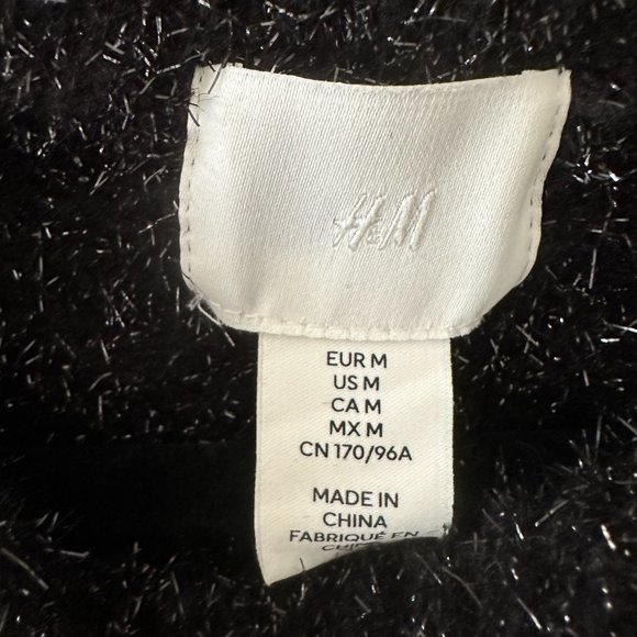 H&M Black Glittery Sweater, Size M - Picture 3 of 4